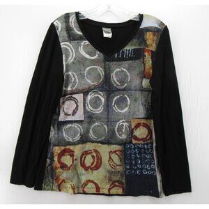 Simply Art by Dolcezza Top Small Gray Shirt Abstract Geometric